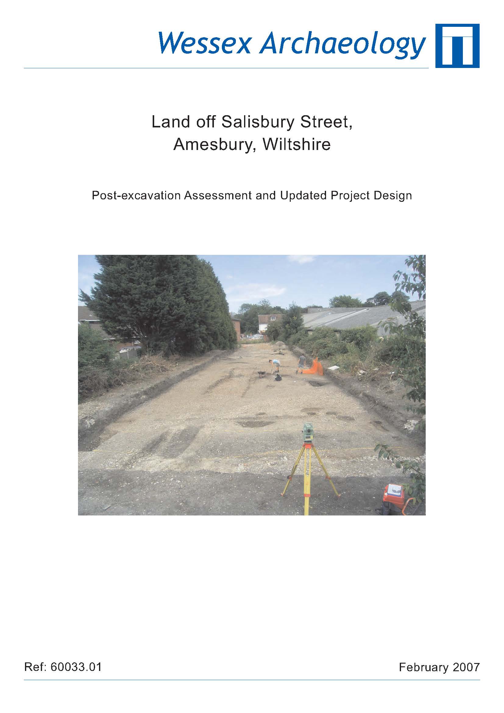 Thumbnail representing Land off Salisbury Street, Amesbury, Wiltshire - Post-excavation Assessment