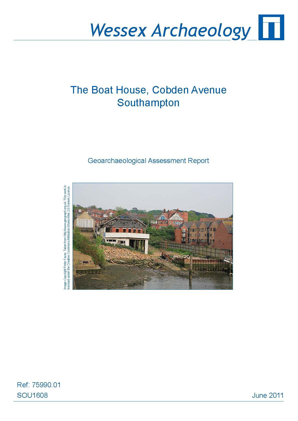 Thumbnail representing The Boat House, Cobden Avenue, Southampton - Geoarchaeological Assessment Report