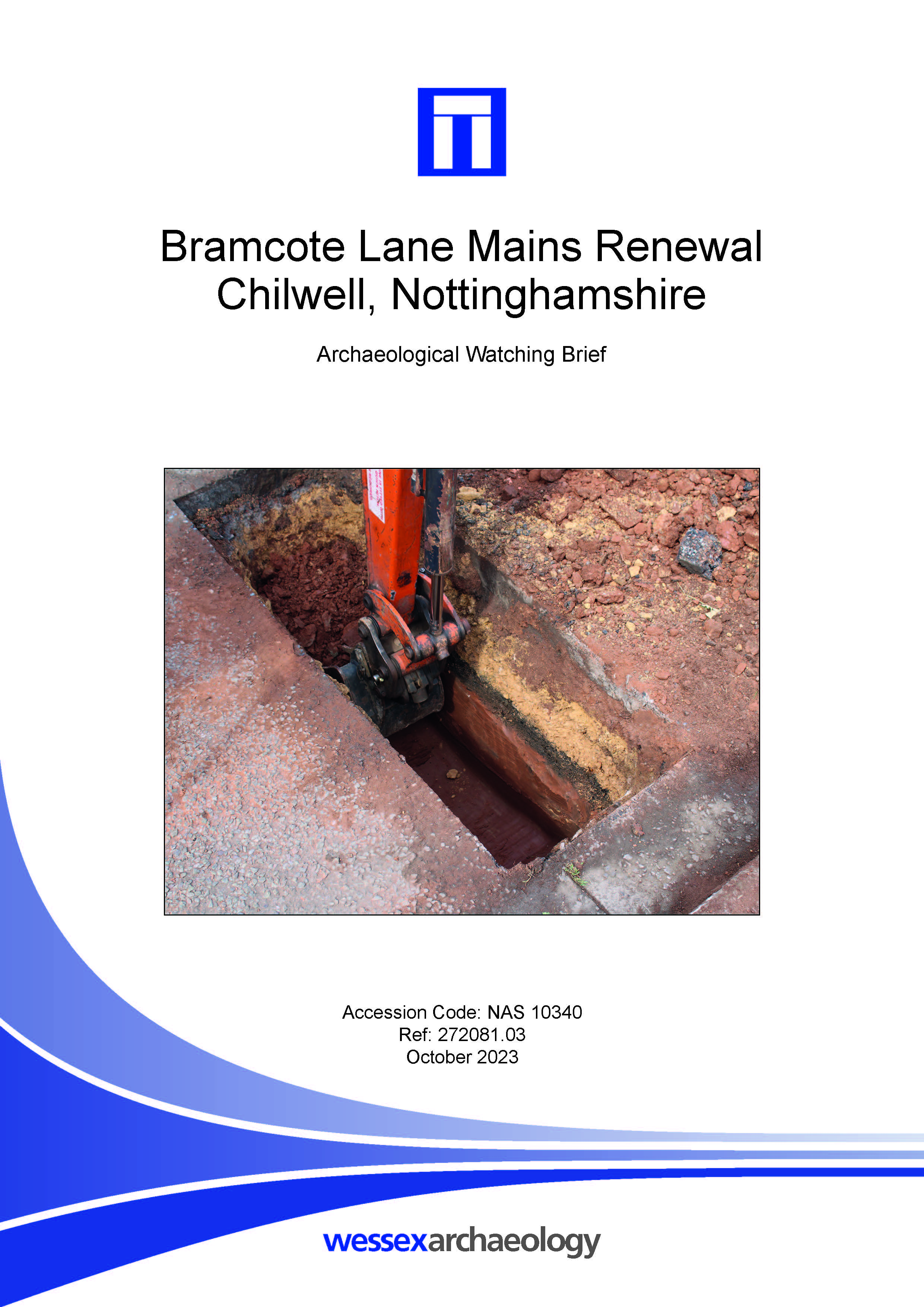 Thumbnail representing Bramcote Lane Mains Renewal, Chilwell, Nottinghamshire - Archaeological Watching Brief