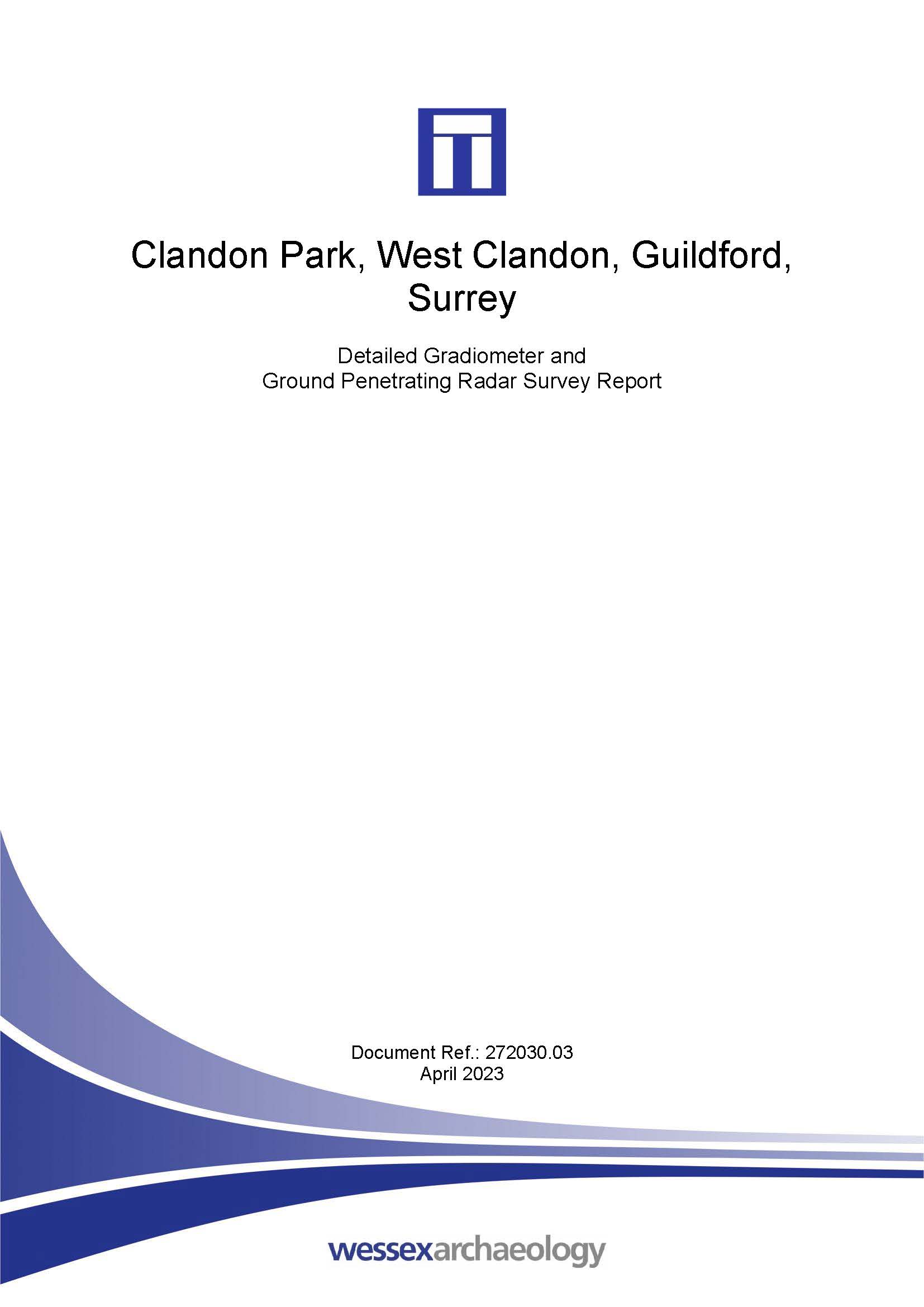 Thumbnail representing Clandon Park, West Clandon, Guildford, Surrey - Detailed Gradiometer and Ground Penetrating Radar Survey Report