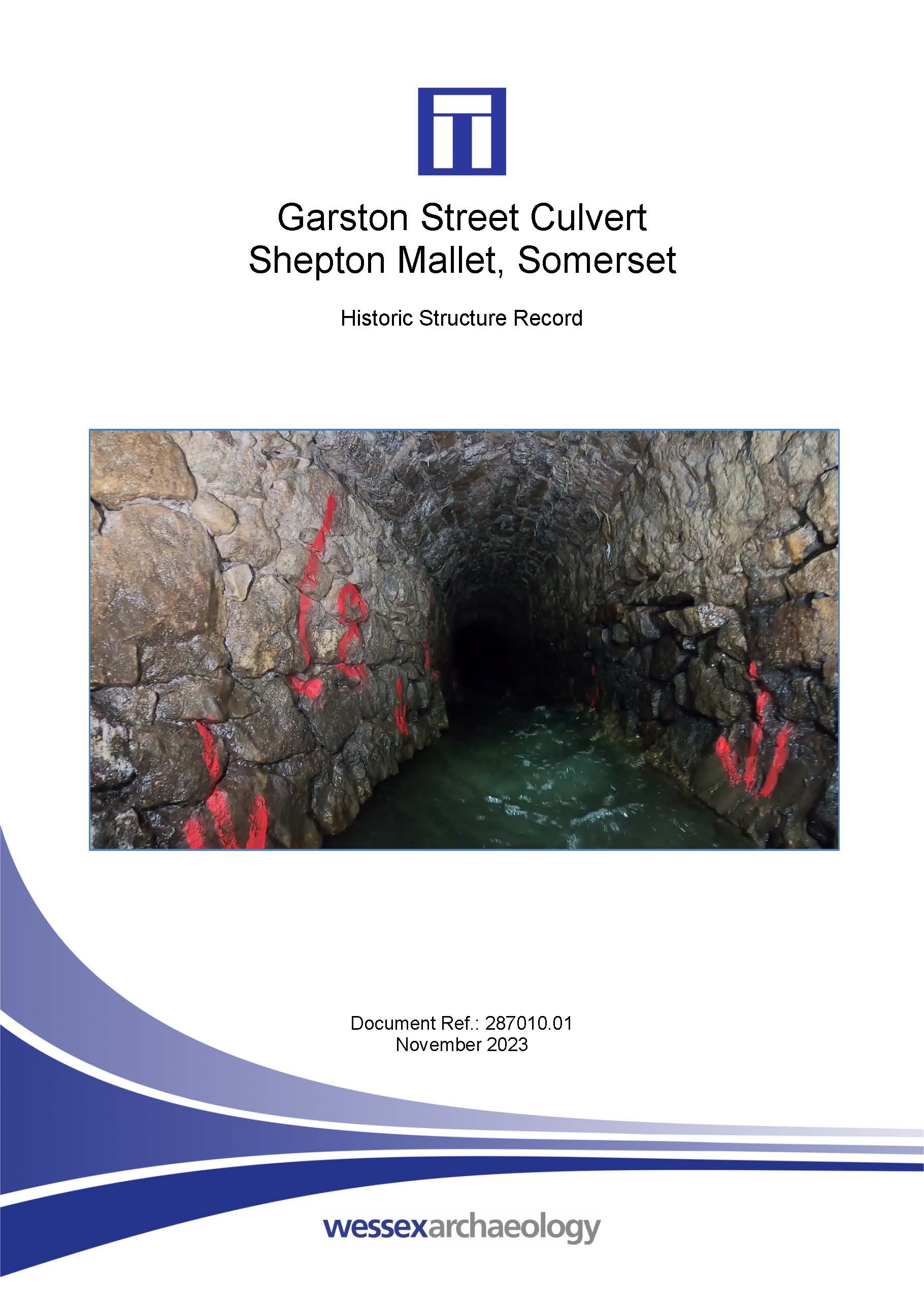 Thumbnail representing Garston Street Culvert, Shepton Mallet, Somerset - Historic Structure Record