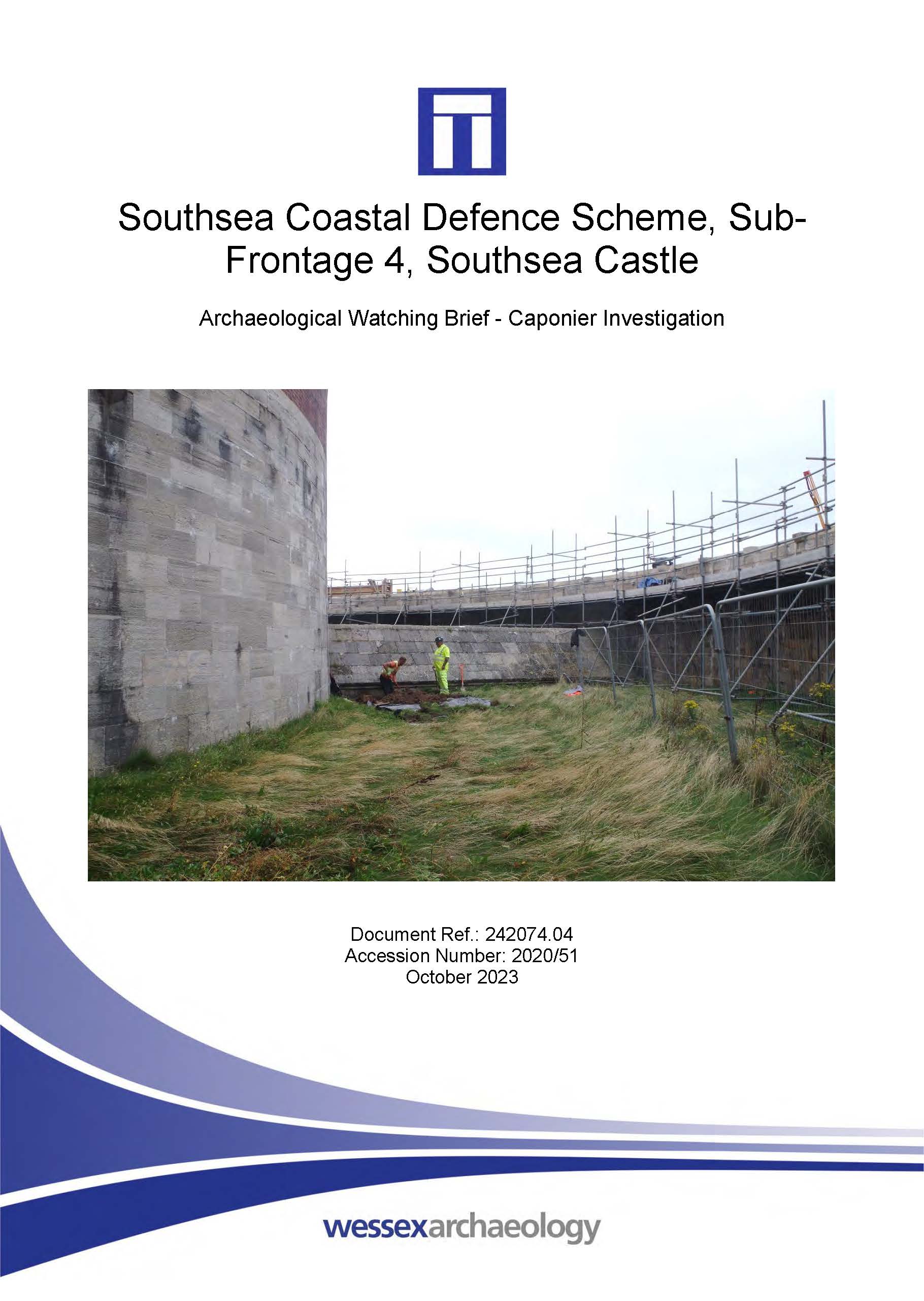 Thumbnail representing Southsea Coastal Defence Scheme, Sub-Frontage 4, Southsea Castle - Archaeological Watching Brief - Caponier Investigation