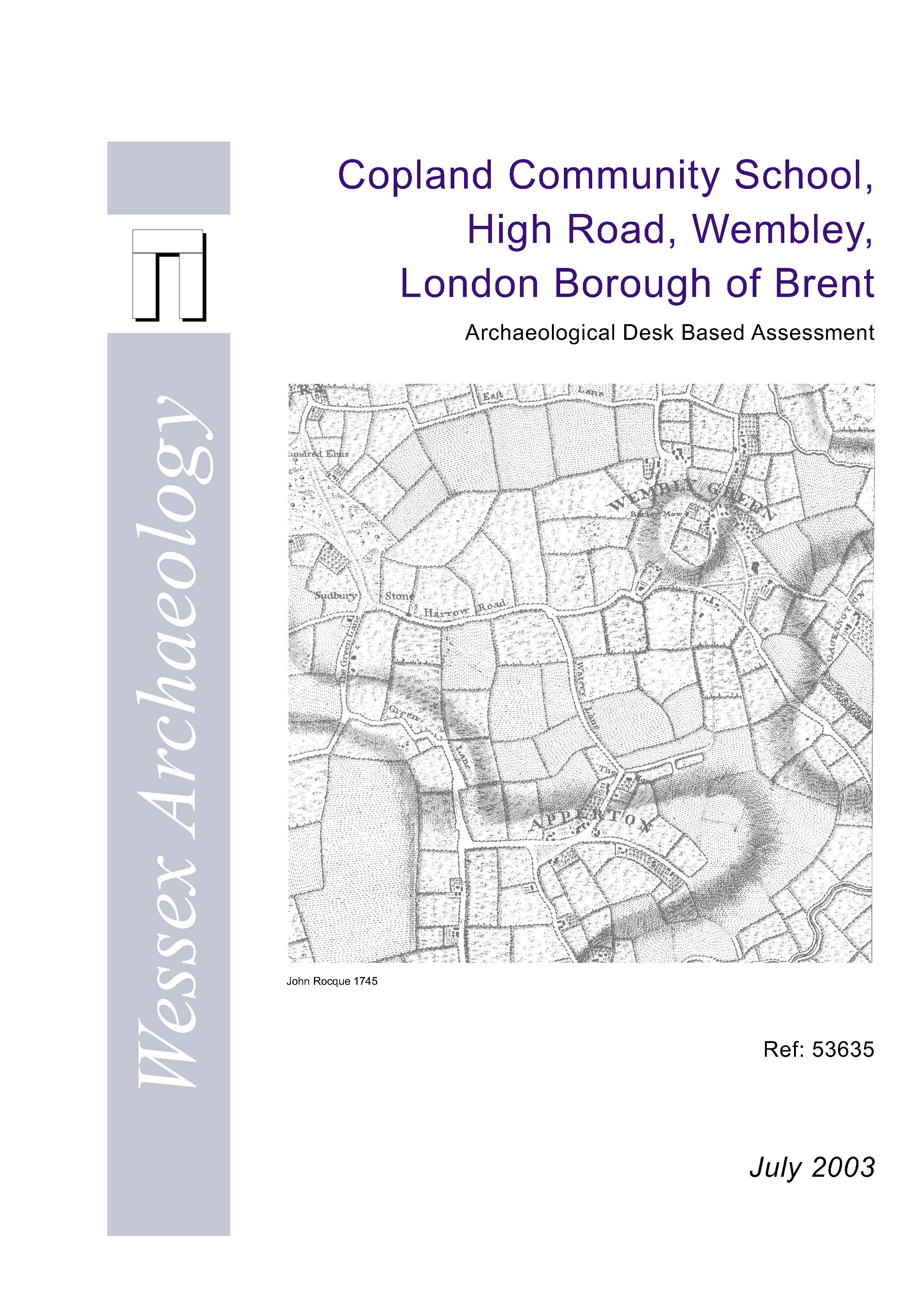 Thumbnail representing Copland Community School, High Road, Wembley, London Borough of Brent - Archaeological Desk Based Assessment