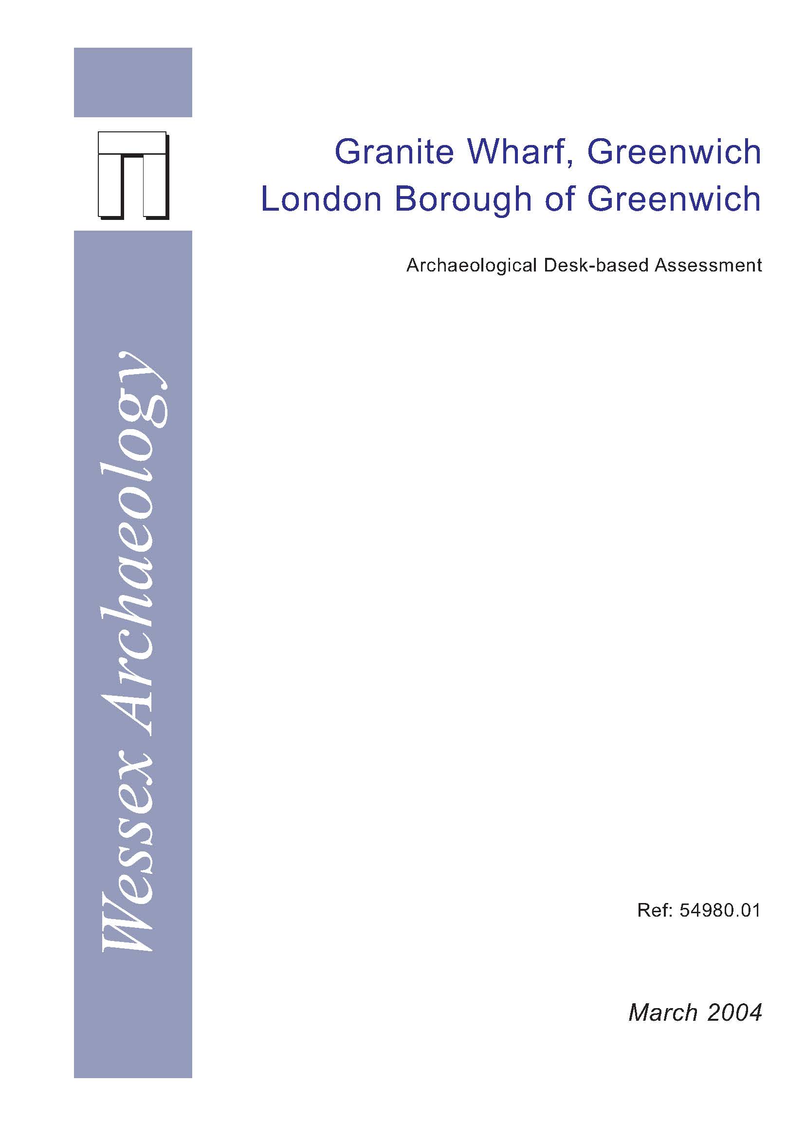 Thumbnail representing Granite Wharf, Greenwich London Borough of Greenwich - Archaeological Desk-based Assessment