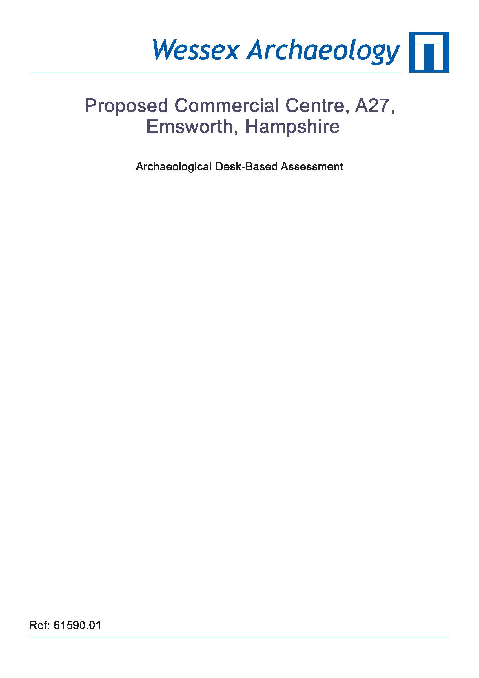 Thumbnail representing Proposed Commercial Centre, A27, Emsworth, Hampshire - Archaeological Desk-Based Assessment