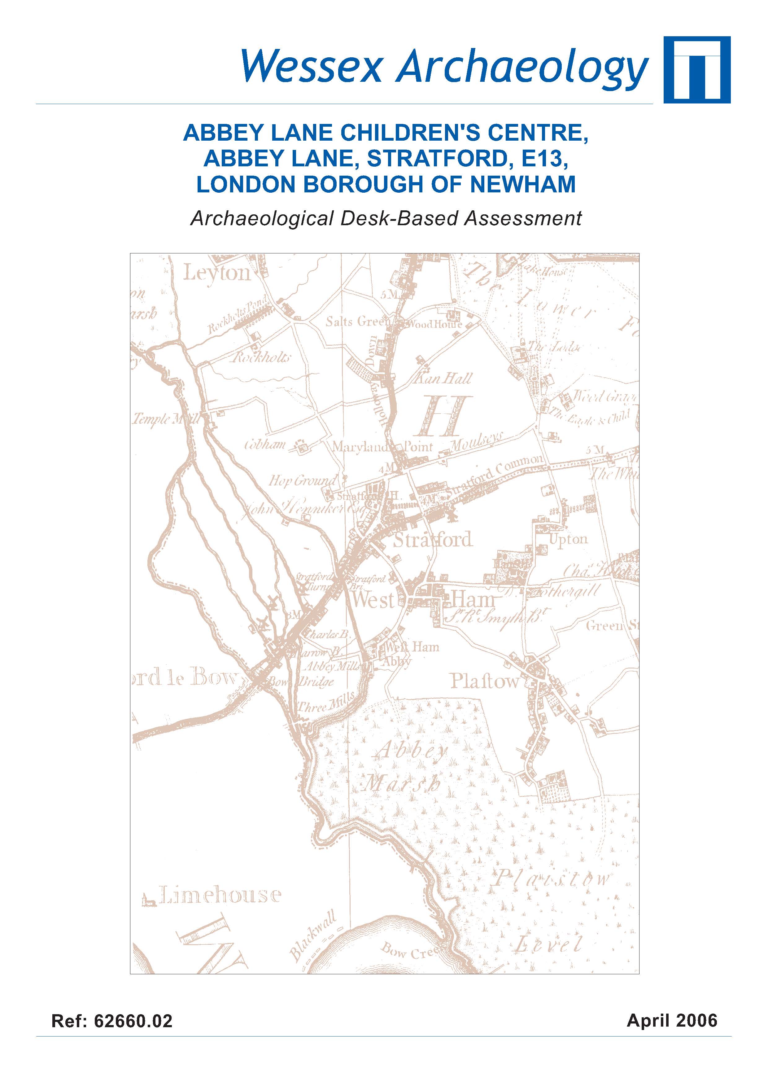 Thumbnail representing Abbey Lane Children's Centre, Abbey Lane, Stratford, E13, London - Archaeological Desk-Based Assessment