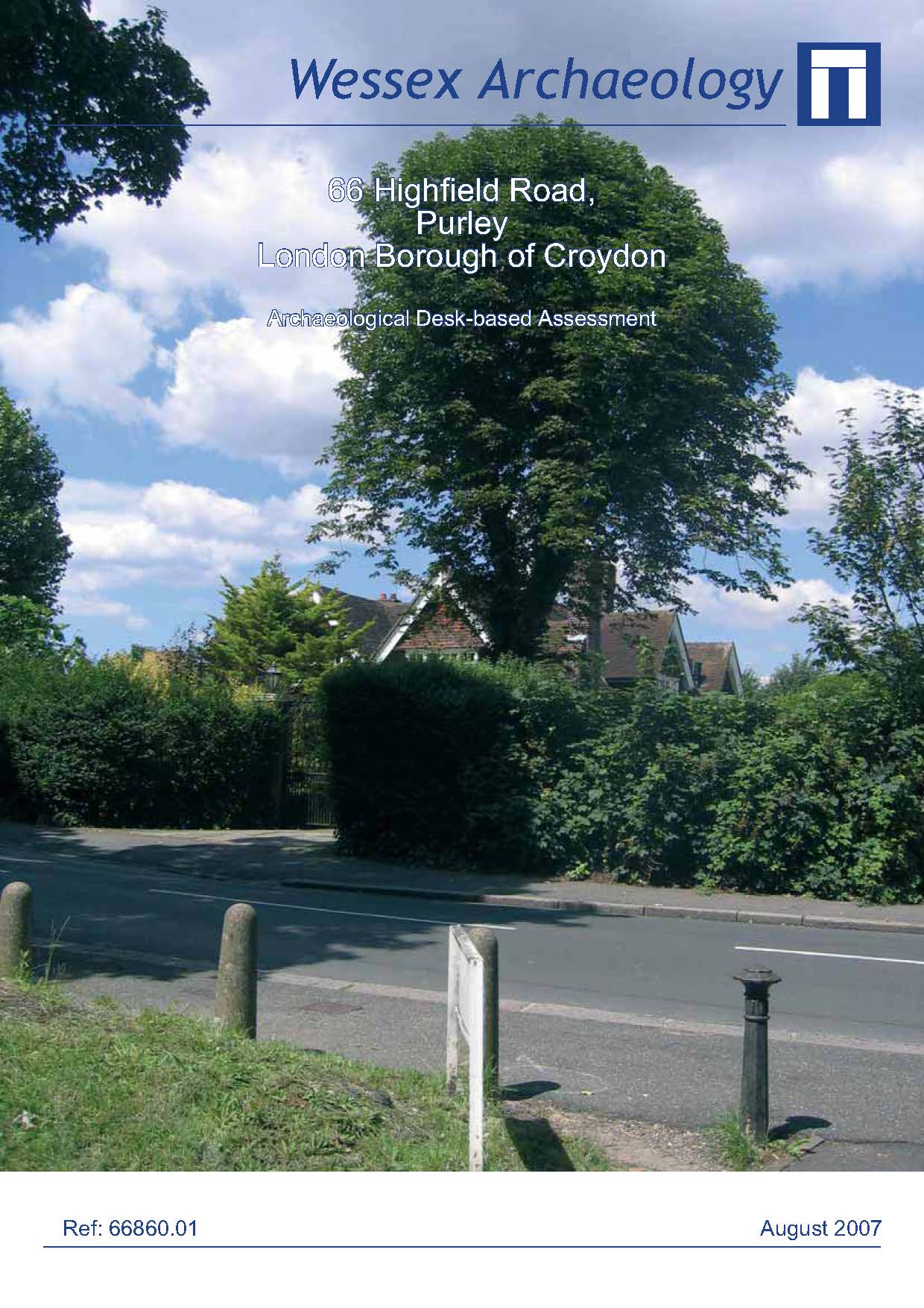 Thumbnail representing 66 Highfield Road, Purley, London Borough of Croydon - Archaeological Desk-Based Assessment